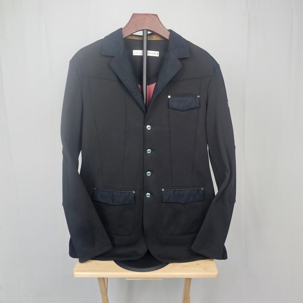 Animo Italy Black Poly Rain Coat Men’s D-52 Technical Equestrian Jacket